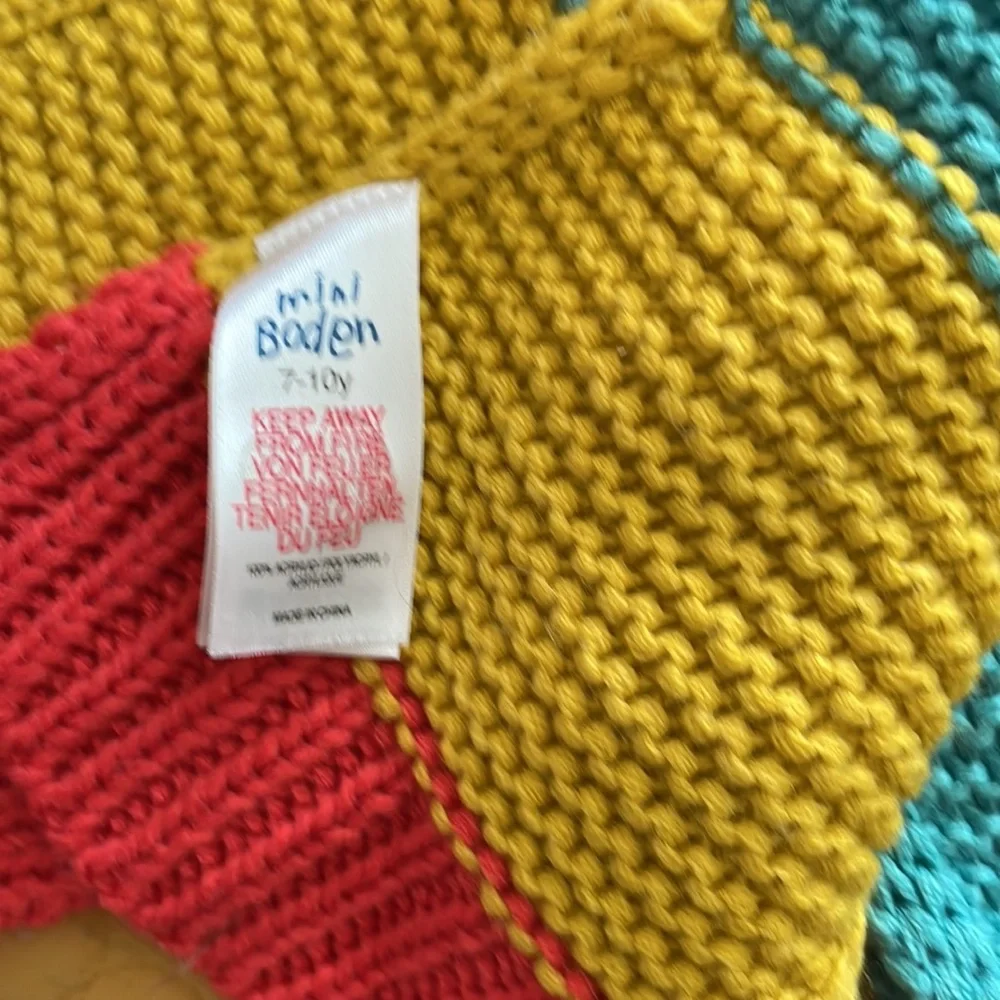 Mini Boden Bright Knit Scarf - Pink, Yellow, Blue